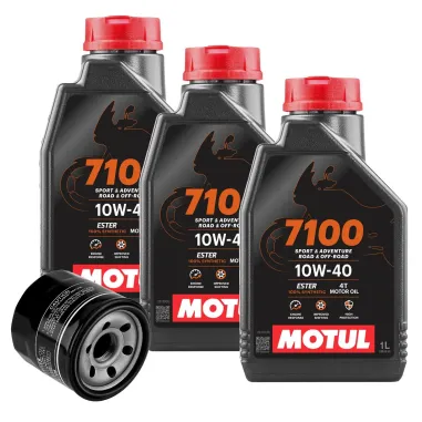 MF7391 Tagliando CF Moto SR 450 2023/2024 - 3 Olio Motul 7100 10W40 + Filtro