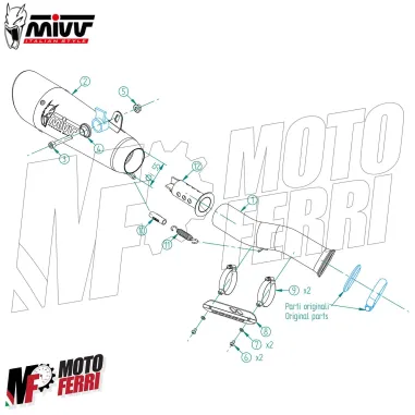 MF7394 Scarico Marmitta KTM 890 Duke 2020/2024 - MIVV X-M5 Omologato Black Inox