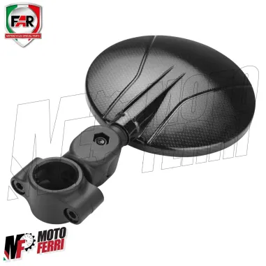 MF6632 Mini Specchietto Pieghevole FAR Carbon Look Moto Cross Enduro Omologato