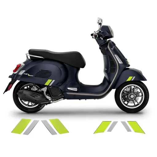 MF1344 Adesivi Grafica Vespa GTS 125 300 Super Tech 2023 2024 Grigio Verde