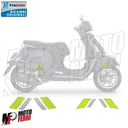 MF1344 Adesivi Grafica Vespa GTS 125 300 Super Tech 2023 2024 Grigio Verde 2