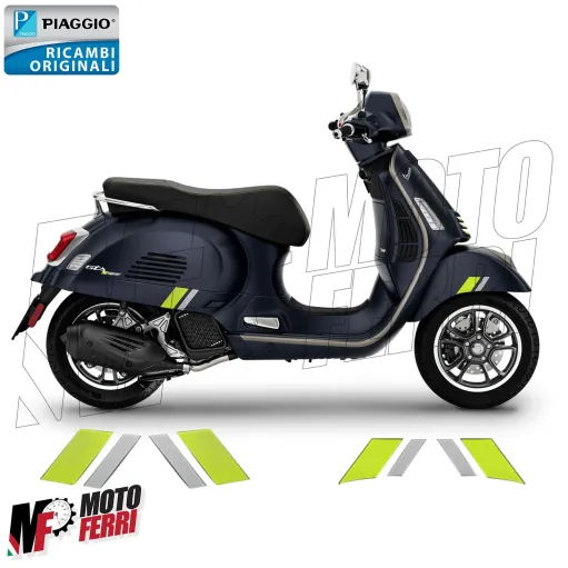 MF1344 Adesivi Grafica Vespa GTS 125 300 Super Tech 2023 2024 Grigio Verde