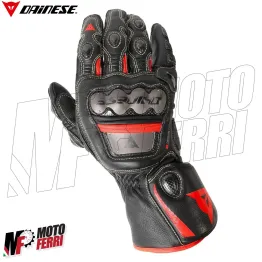 MF4111 Guanti Dainese Full Metal 6 Racing Pelle Titanio Carbonio Rosso/Nero 2