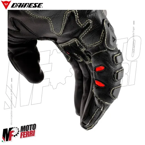 MF4111 Guanti Dainese Full Metal 6 Racing Pelle Titanio Carbonio Rosso/Nero