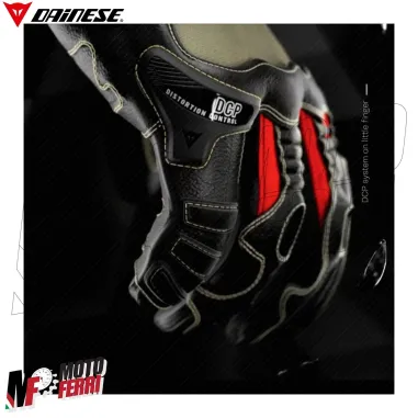MF4111 Guanti Dainese Full Metal 6 Racing Pelle Titanio Carbonio Rosso/Nero