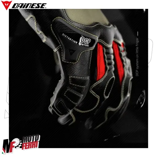 MF4111 Guanti Dainese Full Metal 6 Racing Pelle Titanio Carbonio Rosso/Nero