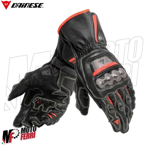 MF4111 Guanti Dainese Full Metal 6 Racing Pelle Titanio Carbonio Rosso/Nero