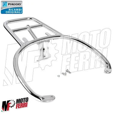 MF6505 Portapacchi Posteriore Cromato Originale Vespa GTS 125 300 310 2005/2025