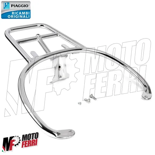 MF6505 Portapacchi Posteriore Cromato Originale Vespa GTS 125 300 310 2005/2025