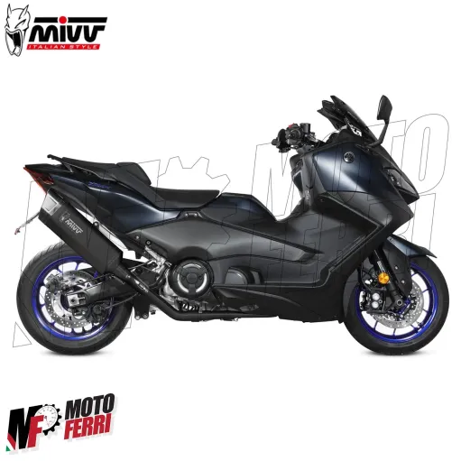 MF7417 Scarico Marmitta Completo MIVV SR-1 TMAX 560 - 2022 2023 2024 Nero Inox