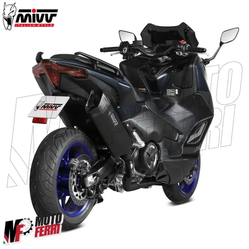MF7417 Scarico Marmitta Completo MIVV SR-1 TMAX 560 - 2022 2023 2024 Nero Inox