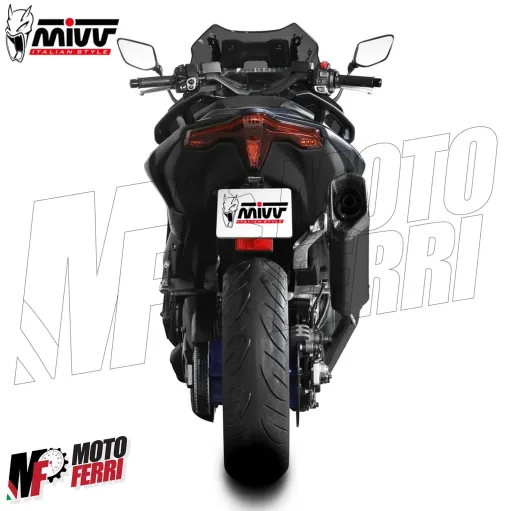 MF7417 Scarico Marmitta Completo MIVV SR-1 TMAX 560 - 2022 2023 2024 Nero Inox