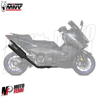 MF7417 Scarico Marmitta Completo MIVV SR-1 TMAX 560 - 2022 2023 2024 Nero Inox