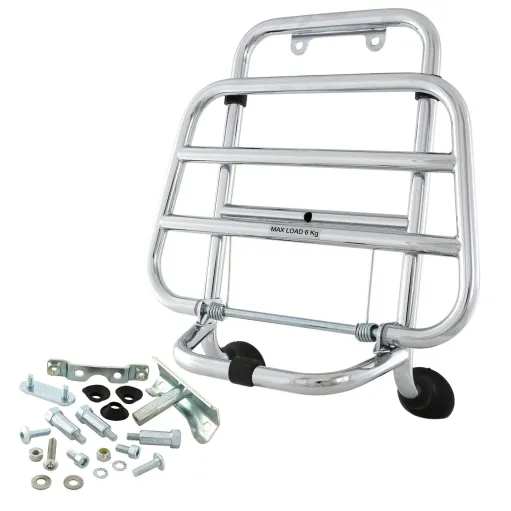 MF3047 Portapacchi Anteriore Cromo Originale Piaggio Vespa 125 250 300 GTS GT GTV Super Sport dal 2003 al 2018