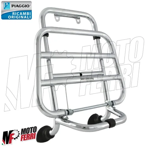 MF3047 Portapacchi Anteriore Cromo Originale Piaggio Vespa 125 250 300 GTS GT GTV Super Sport dal 2003 al 2018