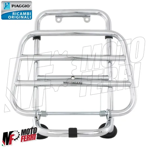MF3047 Portapacchi Anteriore Cromo Originale Piaggio Vespa 125 250 300 GTS GT GTV Super Sport dal 2003 al 2018