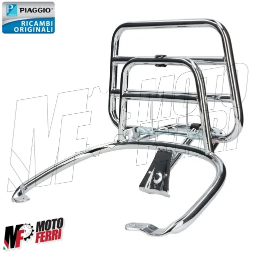 MF7418 Portapacchi Posteriore Cromo Originale Vespa Primavera Sprint 50 125 150
