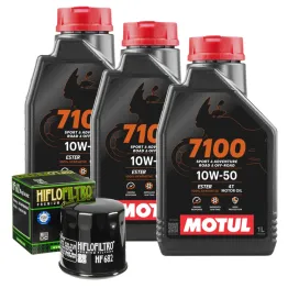 MF7438 Tagliando Benelli TRK 702 / X 2023 2024 - 3L Olio Motul 7100 10W50 Filtro