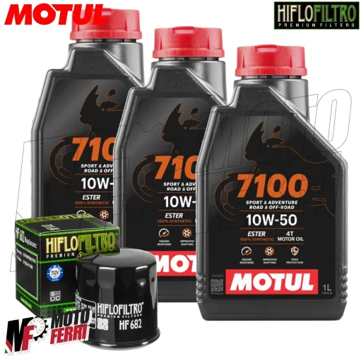 MF7438 Tagliando Benelli TRK 702 / X 2023 2024 - 3L Olio Motul 7100 10W50 Filtro