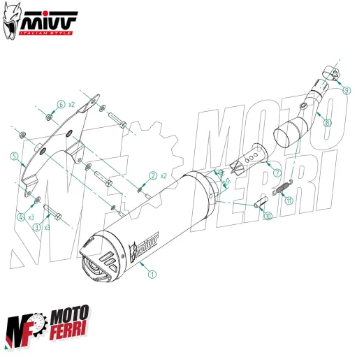 MF3484 Marmitta Terminale Mivv Mover Yamaha XMax 300 2021 / 2024 Inox Omologato