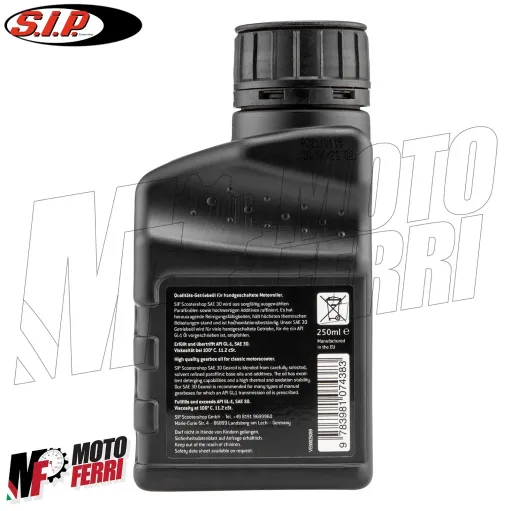 MF0679 Olio Cambio SIP SAE 30 Vespa 125 150 200 PX PE Arcobaleno T5 ET3 PK 250ml
