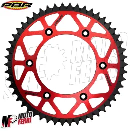 MF7457 Corona PBR 52 Denti Honda CRF 250 X 4T mod 2004 / 2017 in Ergal Rosso 2
