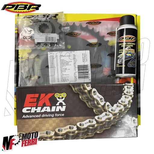 MF7481 Kit Trasmissione PBR Kawasaki Z750 2004/2012 Corona 43 Pignone 15 Catena