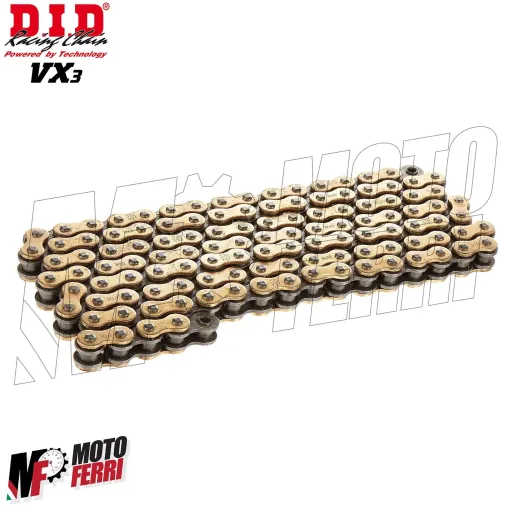 MF7483 Catena Trasmissione Moto DID VX3 Passo 520 120 Maglie Oro Gold con X-Ring