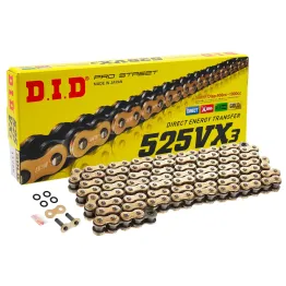 MF1902 Catena Trasmissione DID VX3 Moto Passo 525 Maglie 120 Oro Gold con X-Ring