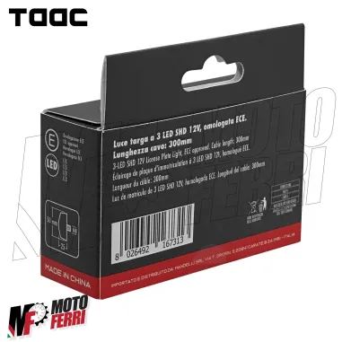 MF7486 Luce Targa Portatarga TAAC Moto Led Universale Omologata 50x25mm