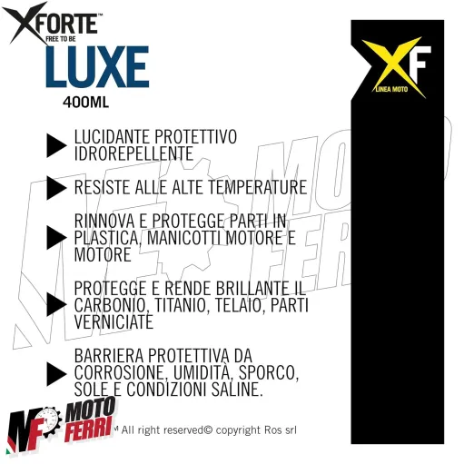 MF7528 Lucidante Moto XForte Luxe Rinnova Plastiche Telaio Motore Idrorepellente