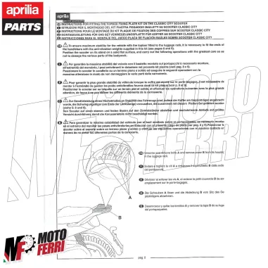 MF7667 Kit Piastra Fissaggio Bauletto Originale Aprilia Scarabeo Light 125 200