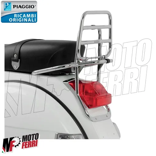 MF7672 Portapacchi Posteriore Cromato Originale Vespa PX 125 150 200 Arcob Disco