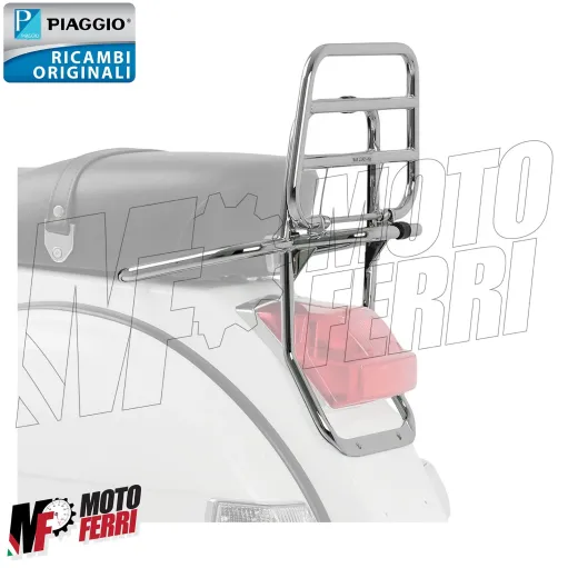 MF7672 Portapacchi Posteriore Cromato Originale Vespa PX 125 150 200 Arcob Disco