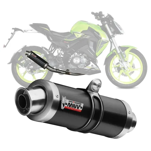 MF7673 Scarico Completo MIVV GP Keeway RKF 125 - 2021 2022 2023 2024 Inox Nero