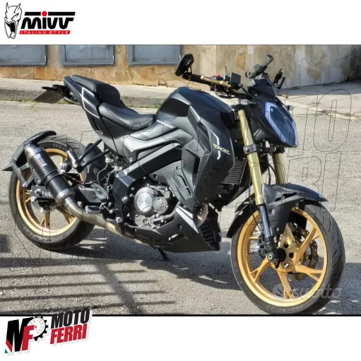 MF7673 Scarico Completo MIVV GP Keeway RKF 125 mod 2021 2022 2023 2024 Inox Nero