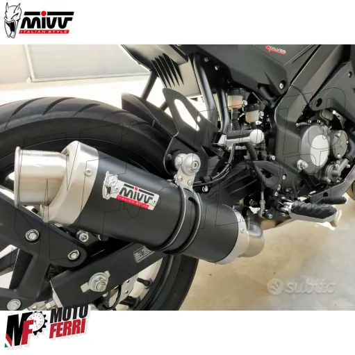MF7673 Scarico Completo MIVV GP Keeway RKF 125 mod 2021 2022 2023 2024 Inox Nero