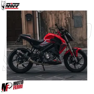 MF7673 Scarico Completo MIVV GP Keeway RKF 125 mod 2021 2022 2023 2024 Inox Nero