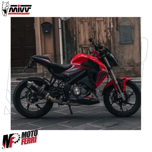 MF7673 Scarico Completo MIVV GP Keeway RKF 125 mod 2021 2022 2023 2024 Inox Nero