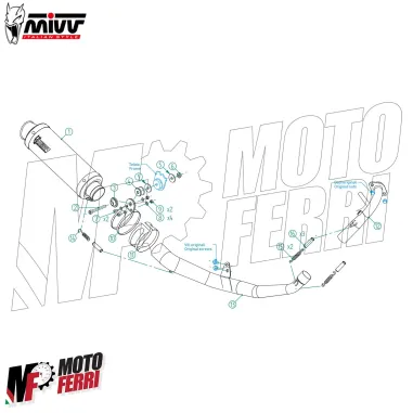 MF7673 Scarico Completo MIVV GP Keeway RKF 125 - 2021 2022 2023 2024 Inox Nero