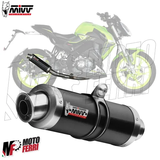 MF7673 Scarico Completo MIVV GP Keeway RKF 125 mod 2021 2022 2023 2024 Inox Nero