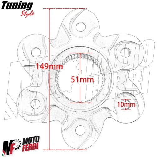 MF7678 Flangia Corona Rosso Ducati Monster Multistrada 1200 1260 Supersport 950