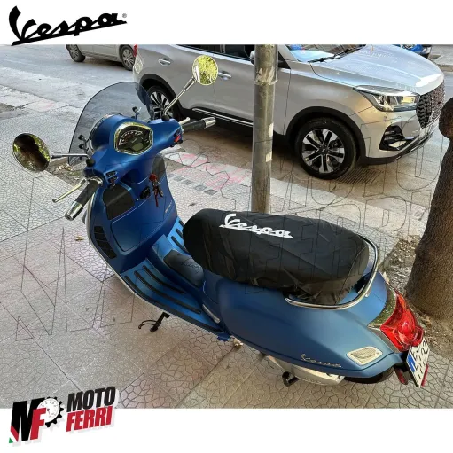 MF5356 Coprisella Impermeabile Nero per Vespa GTS Super Primavera Sprint LX S PX