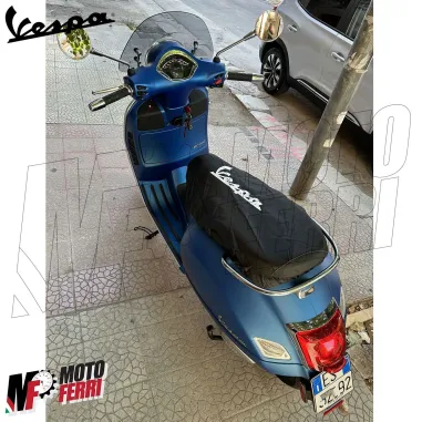 MF5356 Coprisella Impermeabile Nero per Vespa GTS Super Primavera Sprint LX S PX