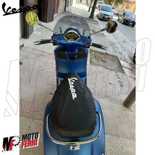 MF5356 Coprisella Impermeabile Nero per Vespa GTS Super Primavera Sprint LX S PX