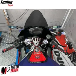 MF7692 Piastra Sterzo Racing Aprilia RS660 2021 2022 2023 2024 CNC Nero Rosso 2