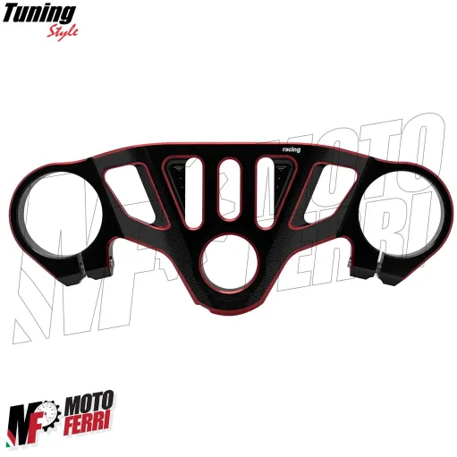 MF7692 Piastra Sterzo Racing Aprilia RS660 2021 2022 2023 2024 CNC Nero Rosso