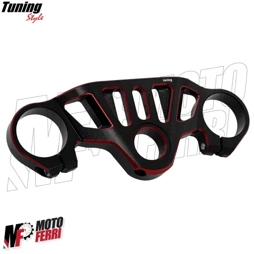 MF7692 Piastra Sterzo Racing Aprilia RS660 2021 2022 2023 2024 CNC Nero Rosso