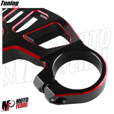 MF7692 Piastra Sterzo Racing Aprilia RS660 2021 2022 2023 2024 CNC Nero Rosso