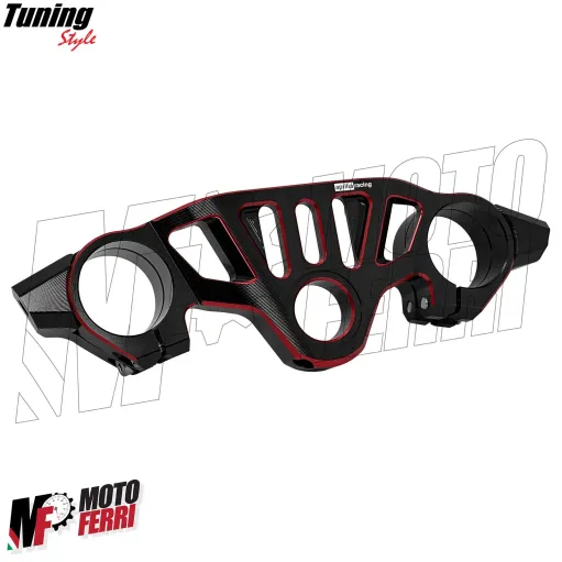 MF7692 Piastra Sterzo Racing Aprilia RS660 2021 2022 2023 2024 CNC Nero Rosso